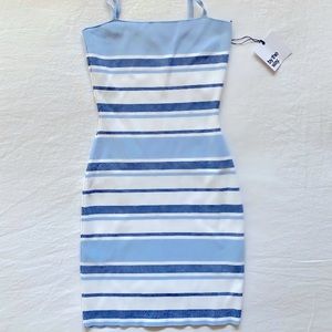 Striped fitted mini dress